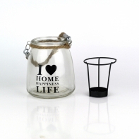 Skleněný svícen I Love Home menší