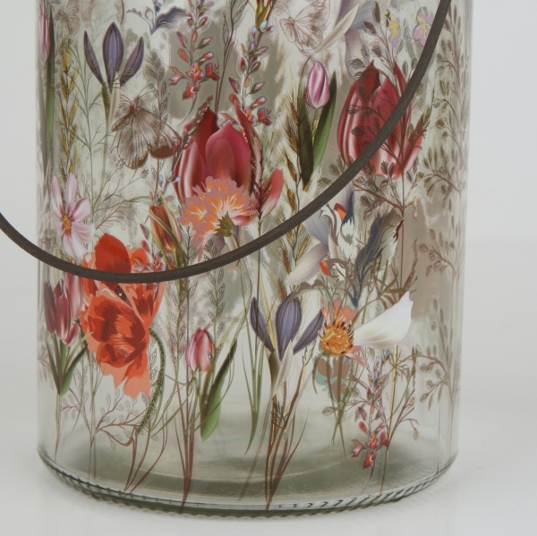 Skleněný svícen malovaný 15cm