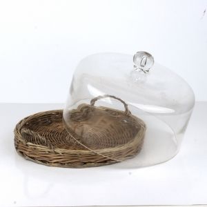 Skleněný tác s poklopem 33cm
