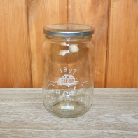 Sklenice na marmeládu Garden 1897 bílý text 16cm