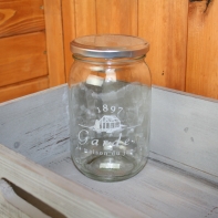 Sklenice na marmeládu Garden 1897 bílý text 16cm