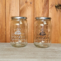 Sklenice na marmeládu Garden 1897 bílý text 16cm