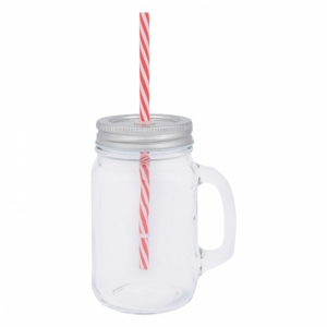 Sklenice s brčkem na limonádu 400ml