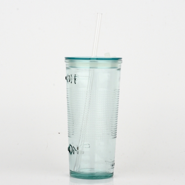 Sklenice s víčkem a brčkem OFF AND ON 17x8cm