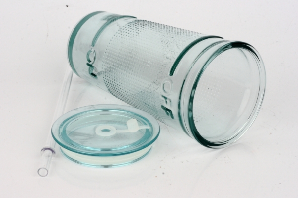 Sklenice s víčkem a brčkem OFF AND ON 17x8cm