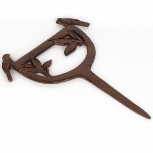 Škrabák na boty s ptáčky litina 34x27cm