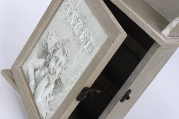 Skříňka na klíče s andělem 30x17x8cm