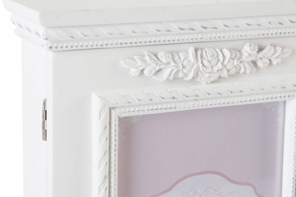 Skříňka na klíče zdobená bílá 23x30x7cm