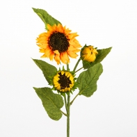 Slunečnice 3 květy flokovaný stonek 95cm