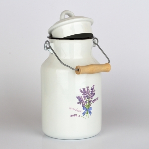 Smaltovaná konvice na mléko levandule 26cm