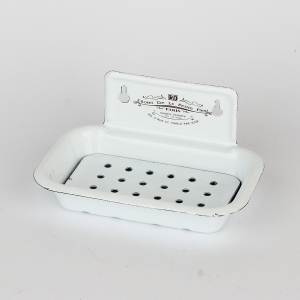 Smaltovaná mýdlenka bílá 16x10cm