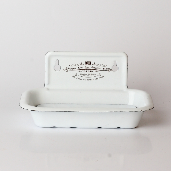 Smaltovaná mýdlenka bílá 16x10cm