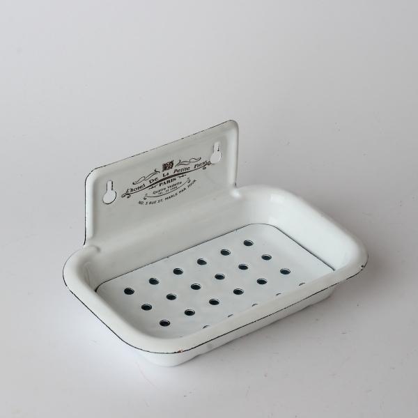 Smaltovaná mýdlenka bílá 16x10cm