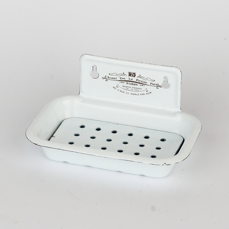 Smaltovaná mýdlenka bílá 16x10cm