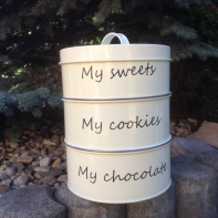 Smaltované dózy na sladkosti - průměr 25cm- VYŘAZENO dek4740