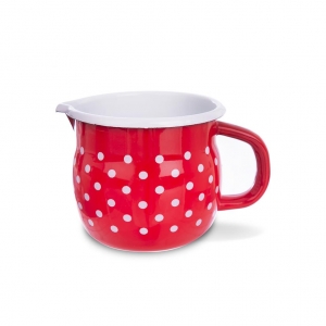 Smaltovaný hrnek červený s nálevkou 0,8l
