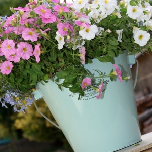 Smaltovaný kyblík tyrkys 24cm