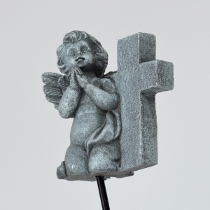 Smuteční dekorace anděl s křížkem 17cm