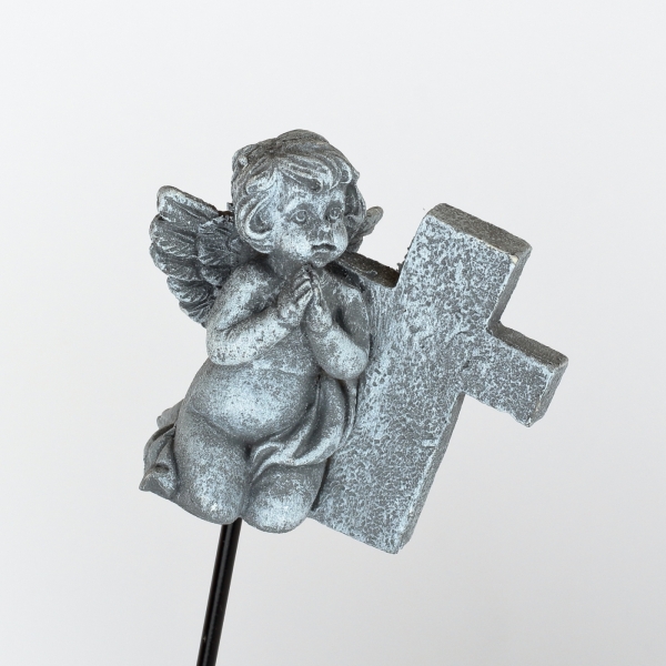 Smuteční dekorace anděl s křížkem 17cm