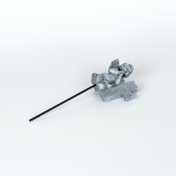 Smuteční dekorace anděl s křížkem 17cm