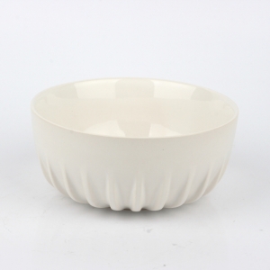 Snídaňová miska s žebrováním bílá 14cm