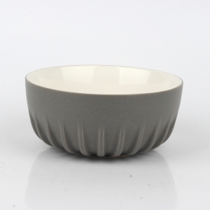 Snídaňová miska s žebrováním tmavě šedá 14cm