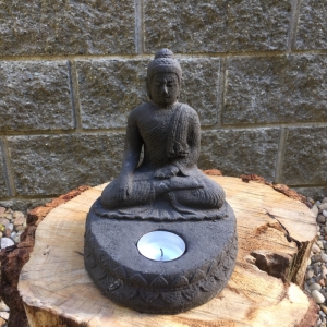 Socha Buddha kamenný svícen 18cm