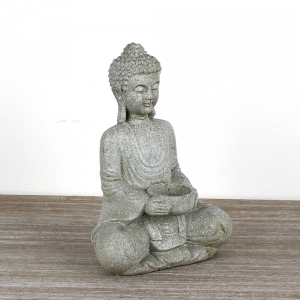 Socha Buddha se svícnem 18x11x27cm