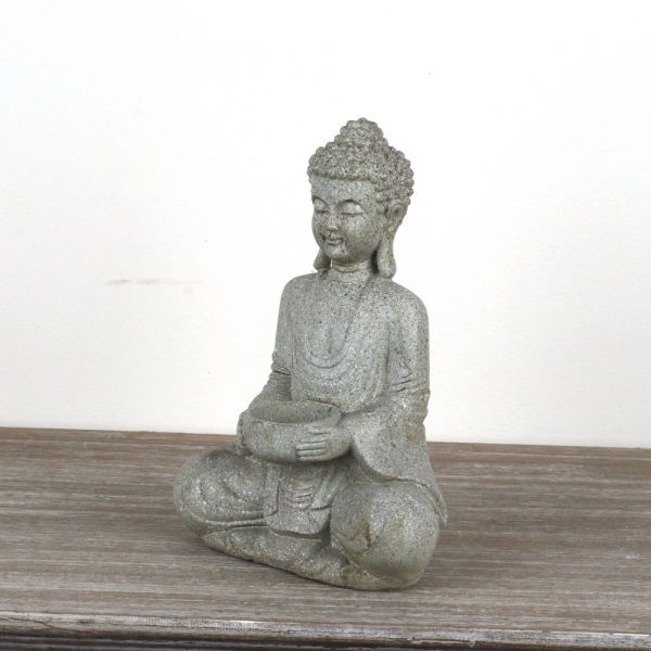 Socha Buddha se svícnem 18x11x27cm