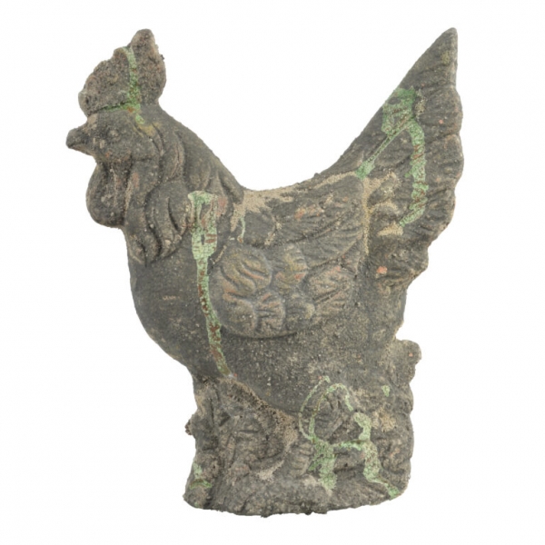 Socha Kohout s patinou 28 x 12 x 36 cm terakota 