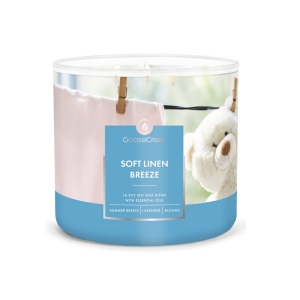 Sojová svíčka SOFT LINEN BREEZE se 3 knoty 