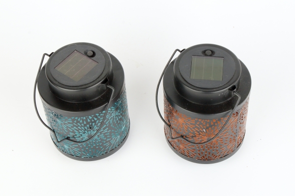 Solární lucerna venkovní 16 cm modrá