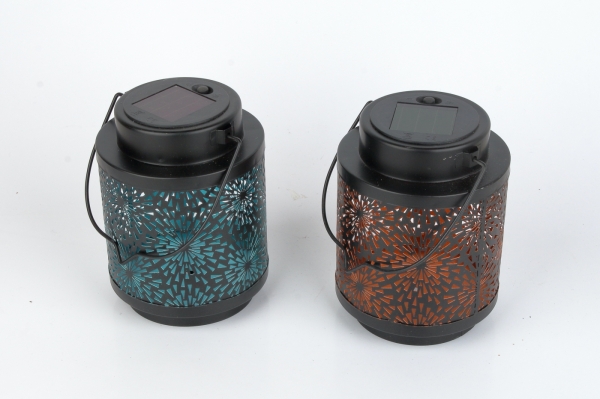 Solární lucerna venkovní 16 cm modrá