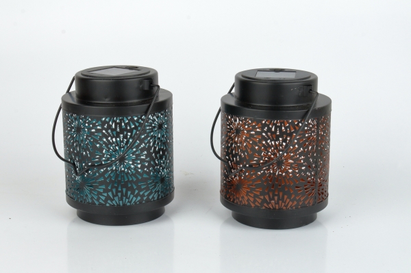 Solární lucerna venkovní 16 cm modrá