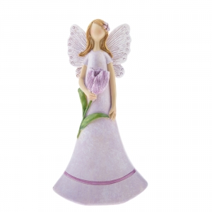 Soška anděl naděje s květinou 