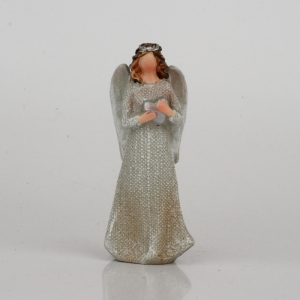 Soška anděla s čelenkou a srdcem 9,5cm