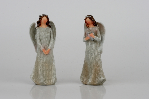 Soška anděla s čelenkou a srdcem 9,5cm