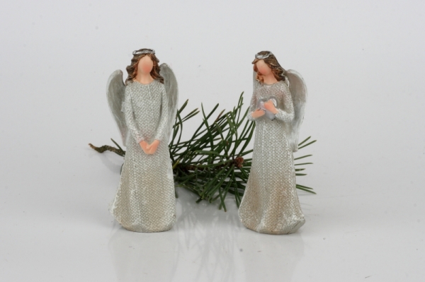 Soška anděla s čelenkou a srdcem 9,5cm