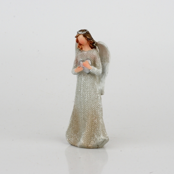 Soška anděla s čelenkou a srdcem 9,5cm