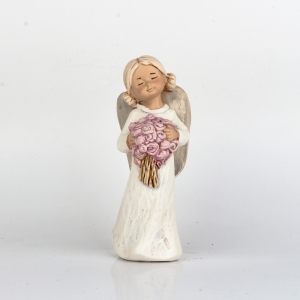 Soška anděla s kyticí 15cm