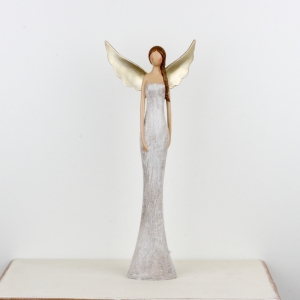 Soška anděla se zlatými křídly 47cm
