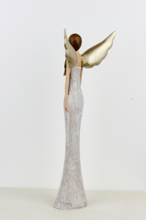 Soška anděla se zlatými křídly 47cm