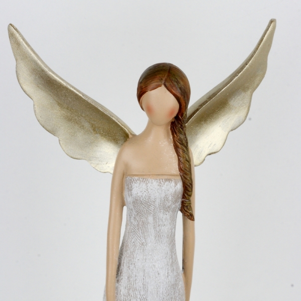 Soška anděla se zlatými křídly 47cm