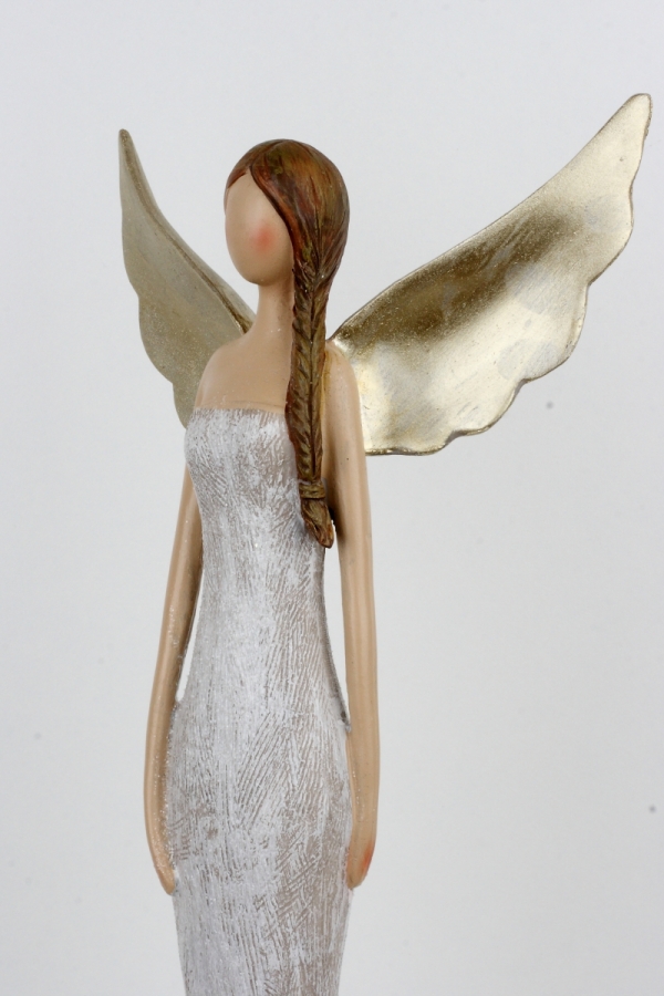 Soška anděla se zlatými křídly 47cm