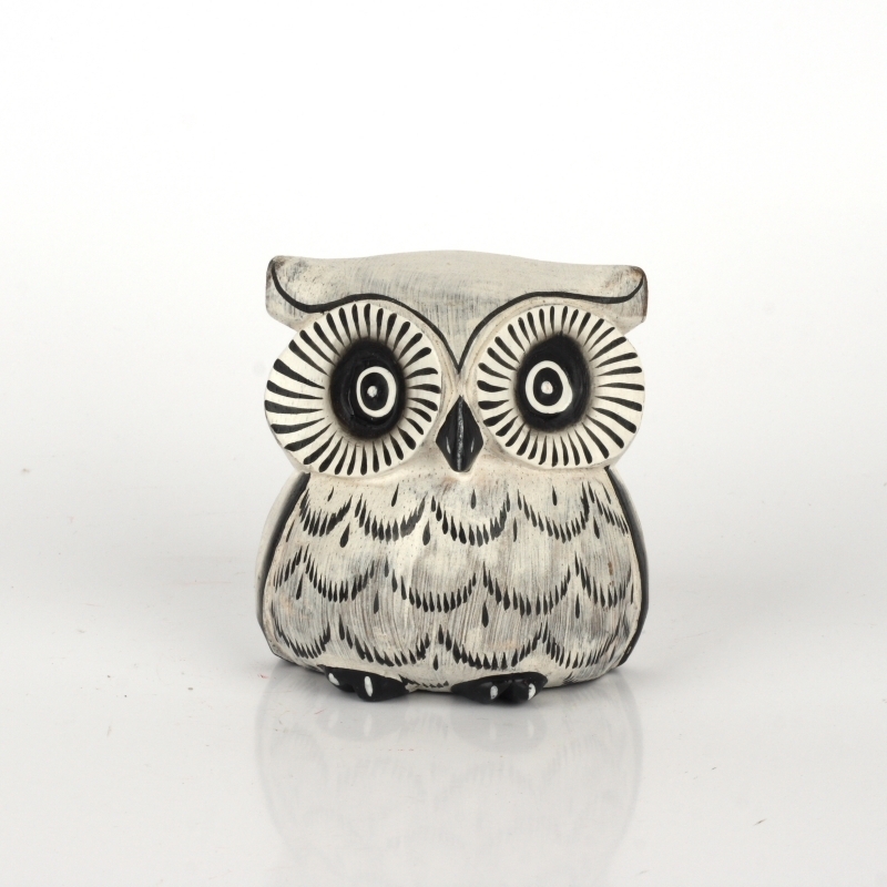 Soška bílá sova 8cm