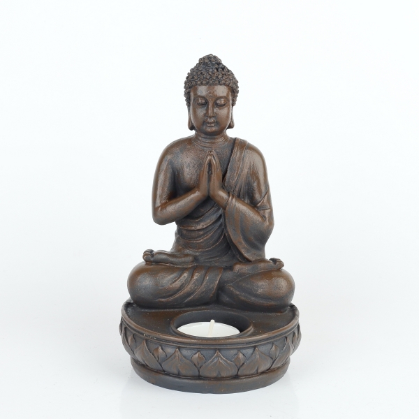 Soška Buddhy svícen 18cm