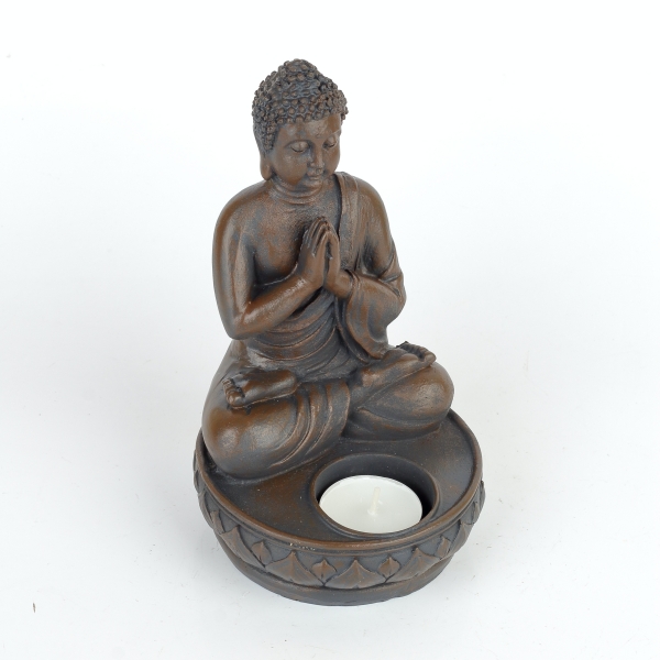 Soška Buddhy svícen 18cm