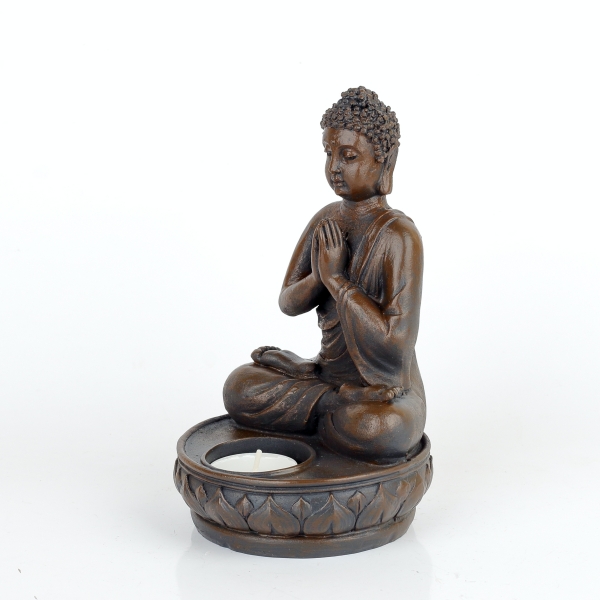 Soška Buddhy svícen 18cm