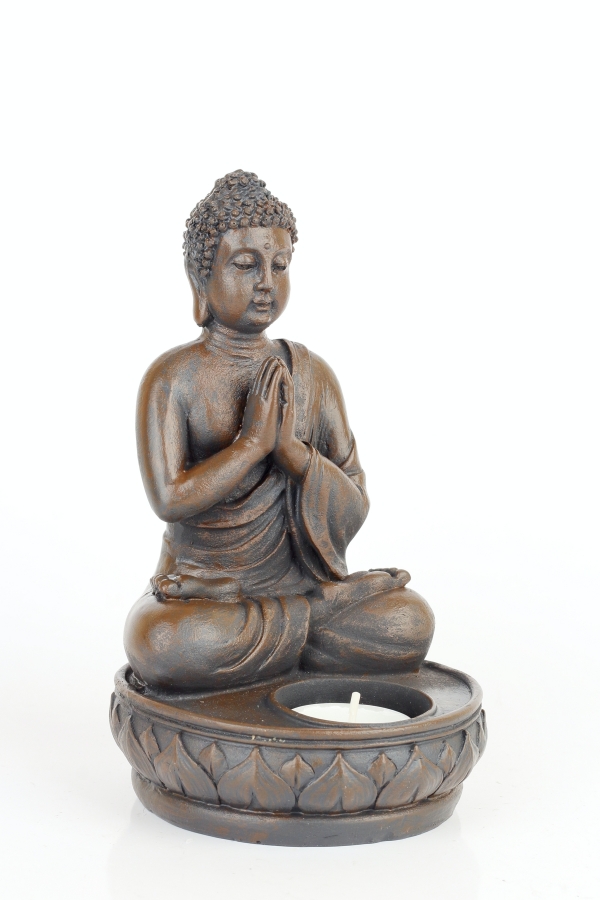 Soška Buddhy svícen 18cm