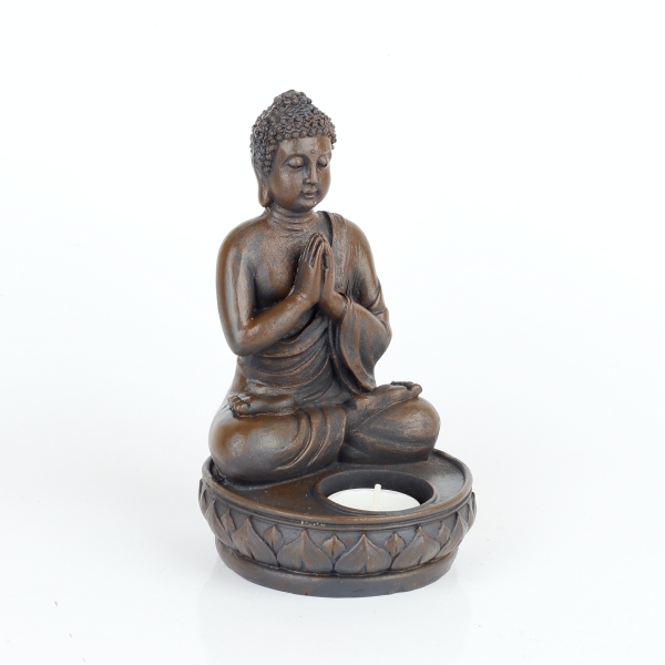 Soška Buddhy svícen 18cm
